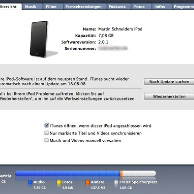 iTunes und mein neuer iPod