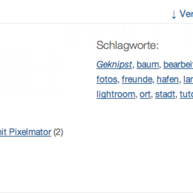 Verwandte Einträge/Schlagworte