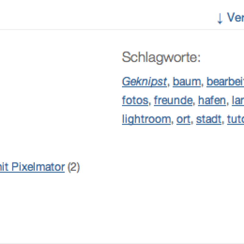 Verwandte Einträge/Schlagworte