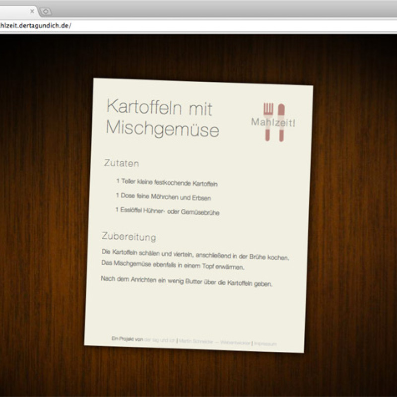 Screenshot "Mahlzeit"
