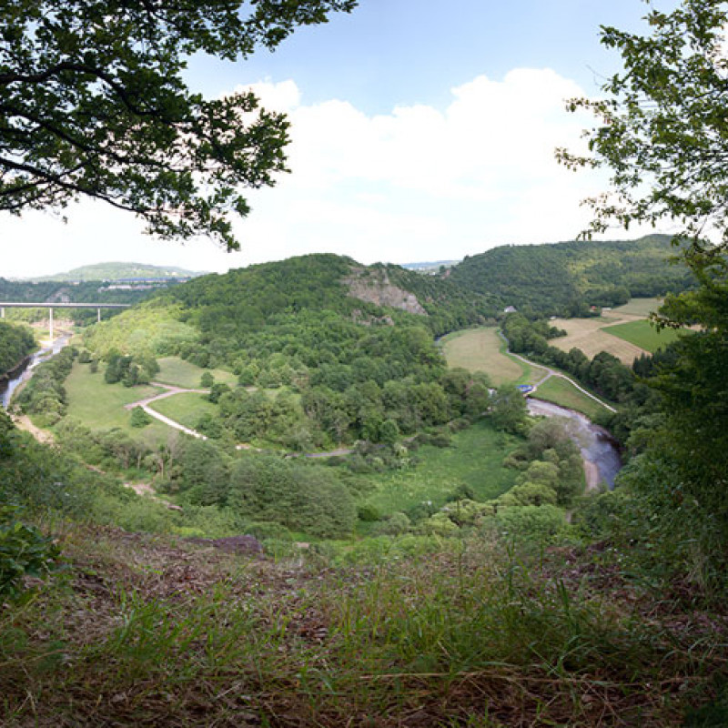 Panorama der Nahe-Schleife bei Idar-Oberstein, erstellt in Photoshop Elements