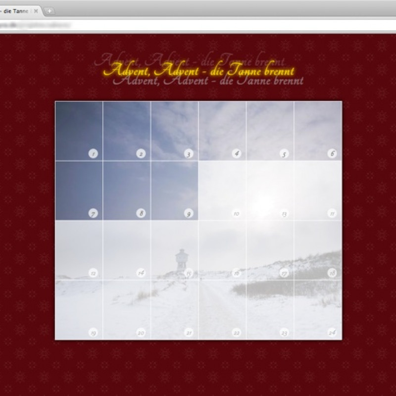 Screenshot vom WordPress-Adventskalender