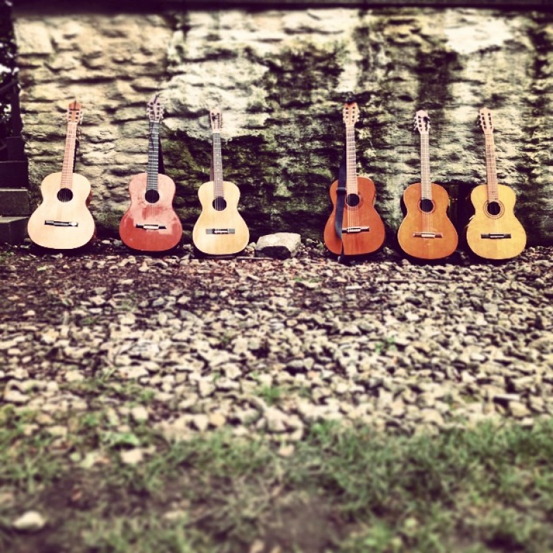 Stillleben mit Gitarre.