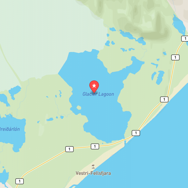 Eine Karte von Jökulsárlón