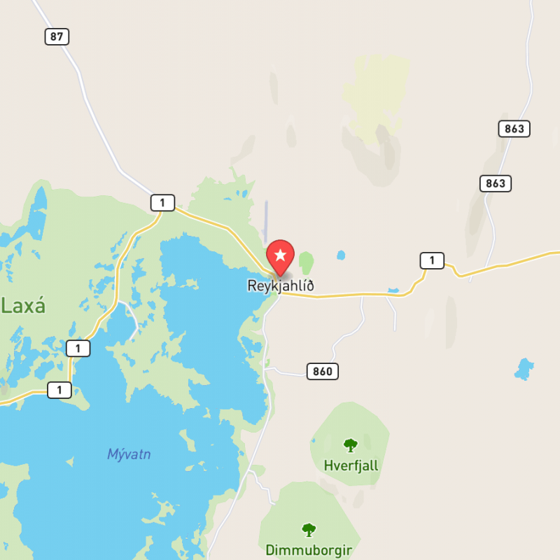 Eine Karte von Reykjahlíð