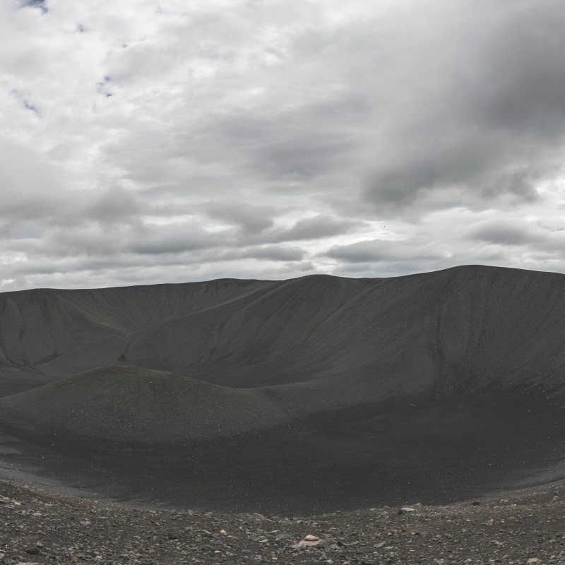 Blick in einen Krater.