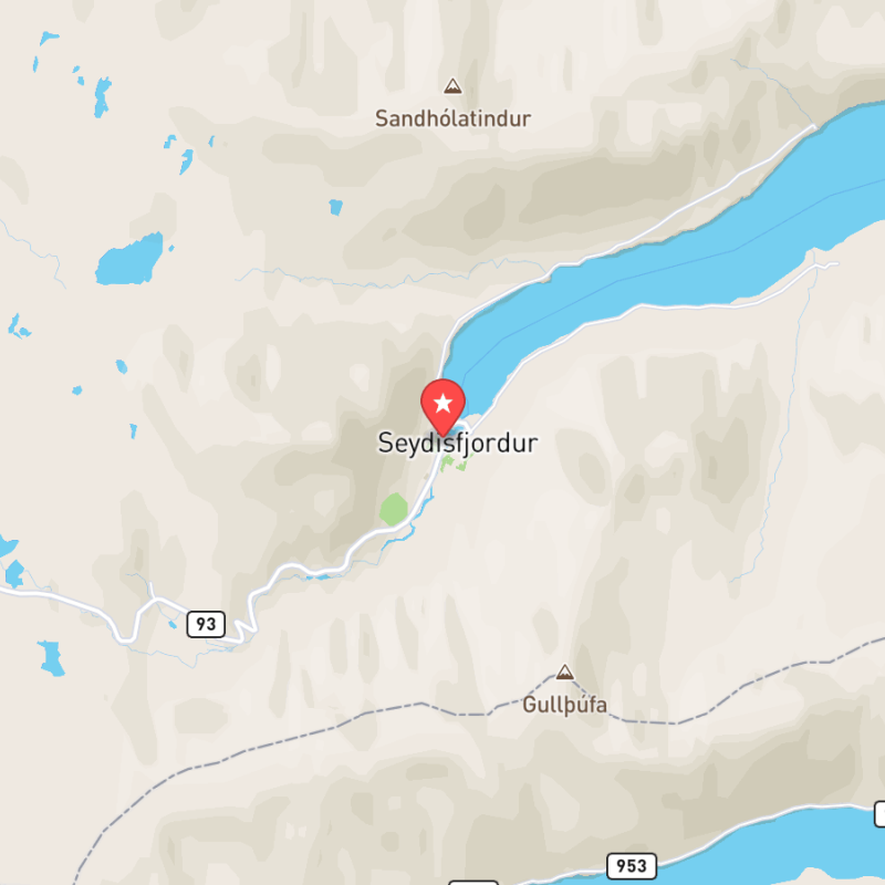 Eine Karte von Seyðisfjörður