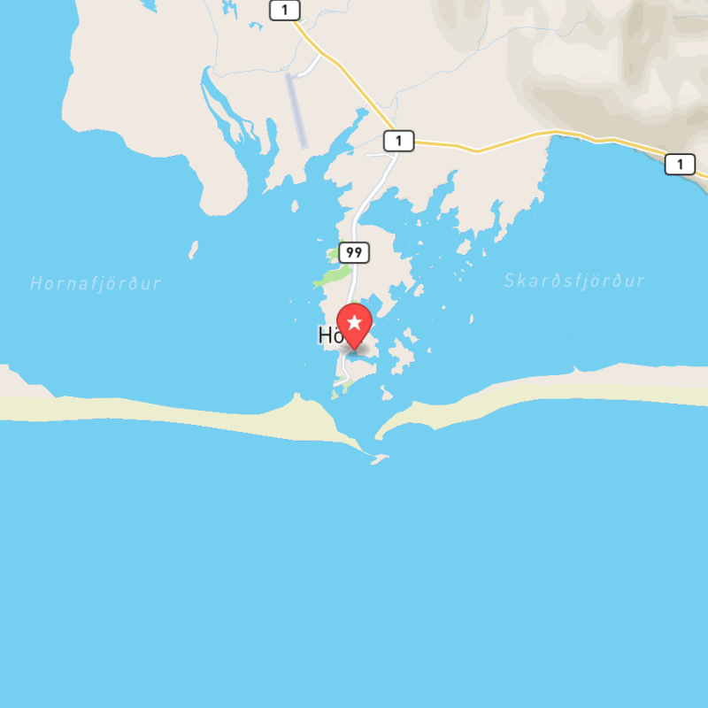 Eine Karte von Höfn í Hornafirði