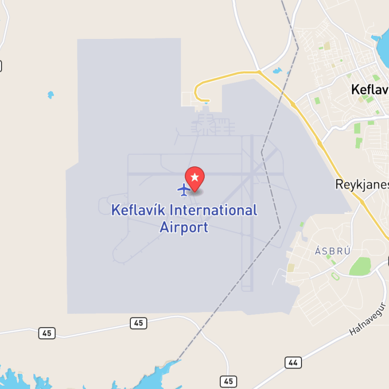 Eine Karte von Flughafen Keflavík