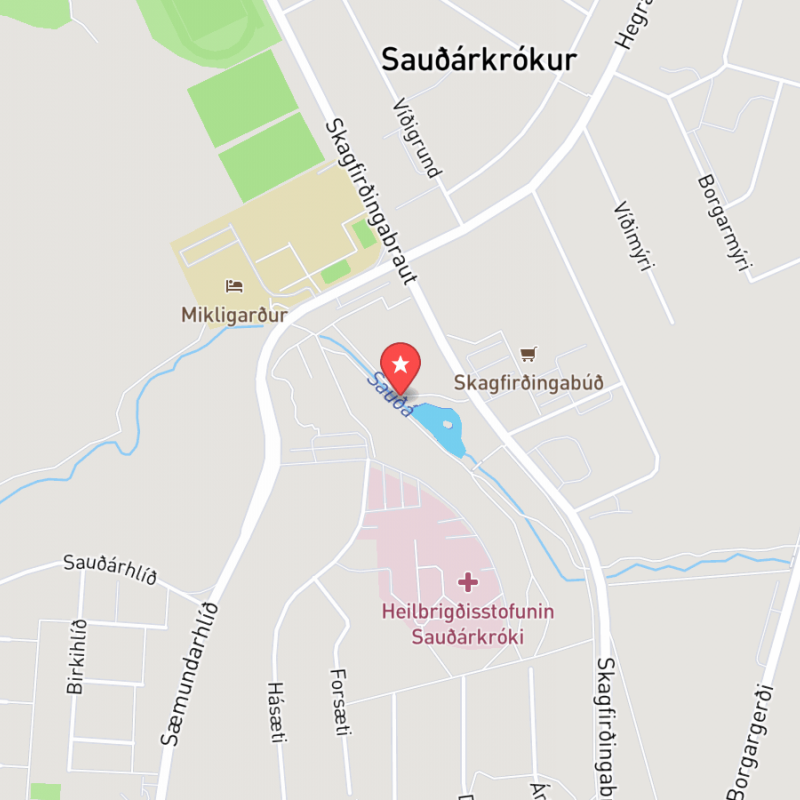 Eine Karte von Sauðárkrókur