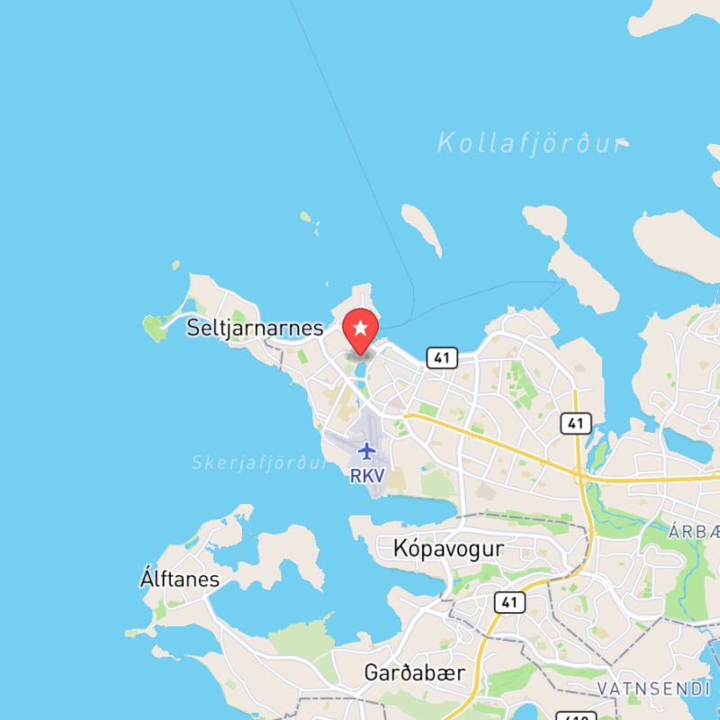 Eine Karte von Reykjavík