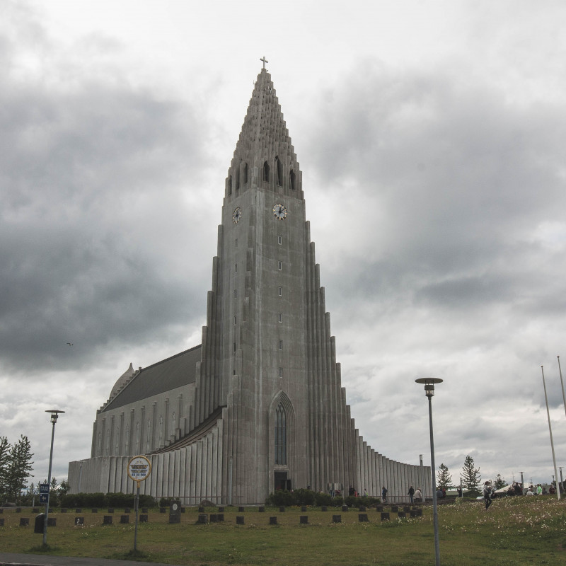 Die Hallgrímskirkja in Reykjavík.