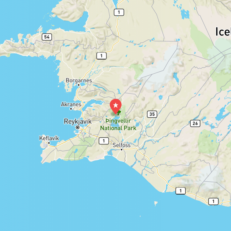 Eine Karte von Þingvellir