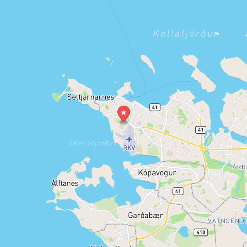 Eine Karte von Nordic House Reykjavík