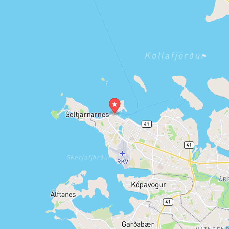 Eine Karte von Nordic Lights Museum Reykjavík
