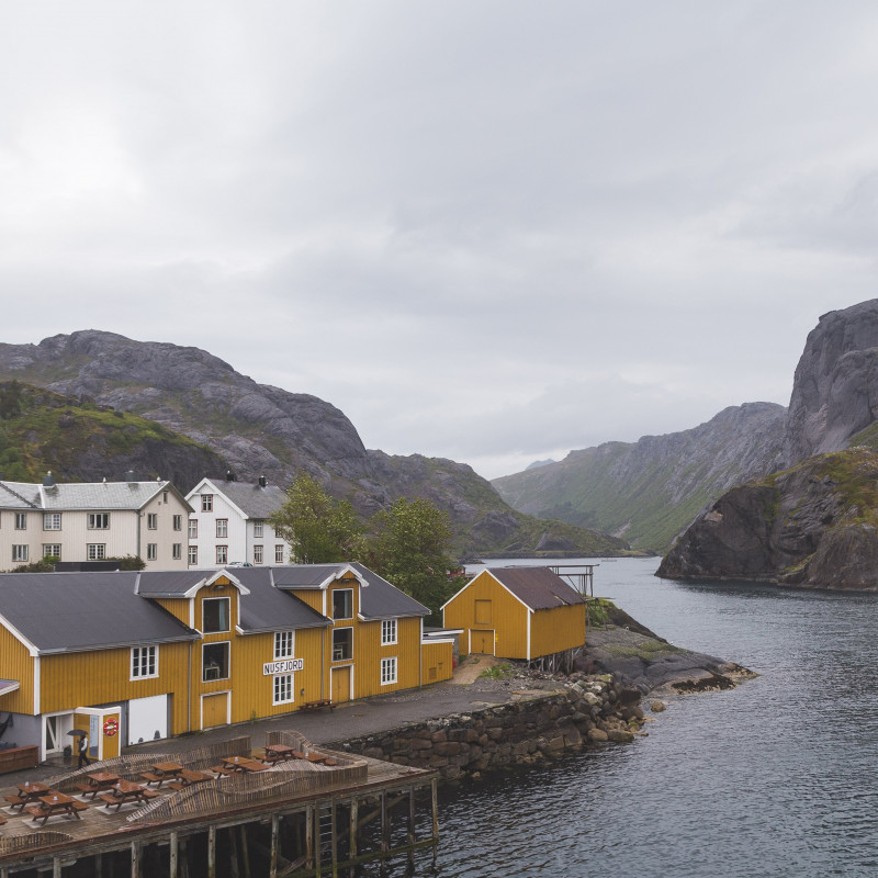 Der Hafen von Nusfjord.