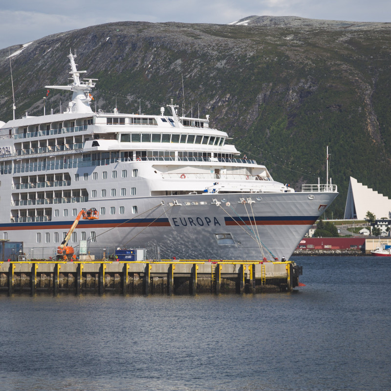 Kreuzfahrtschiff in Tromsø.