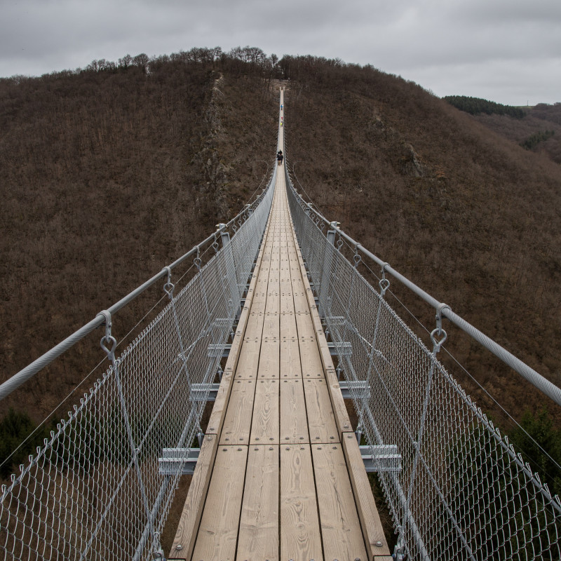 Der Blick zurück über die Geierlay-Hängebrücke