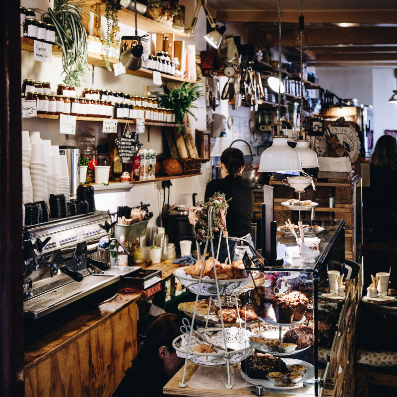 Eine kleine Bäckerei.