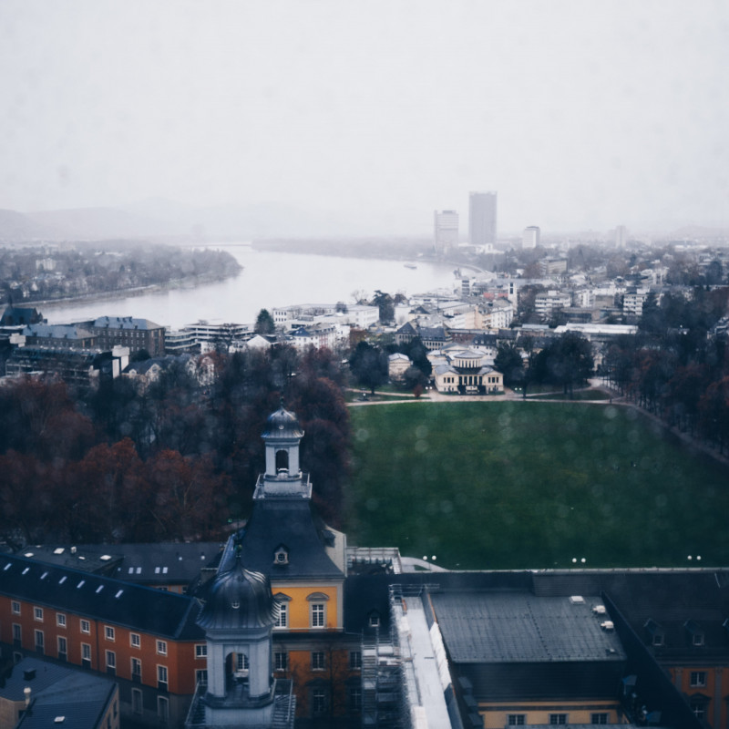 Bonn von oben. Man sieht den Hofgarten..